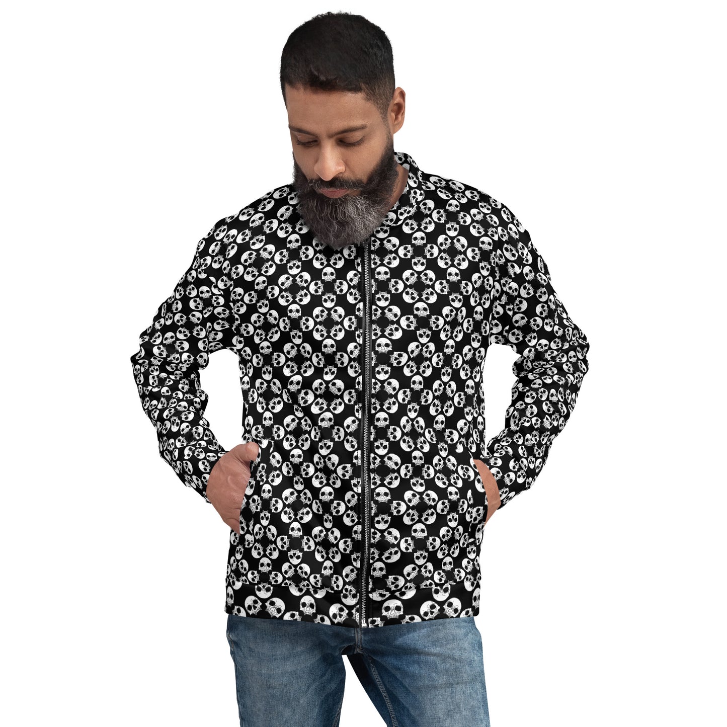 Bomber Jacket (Unisex) | Small Skull Print