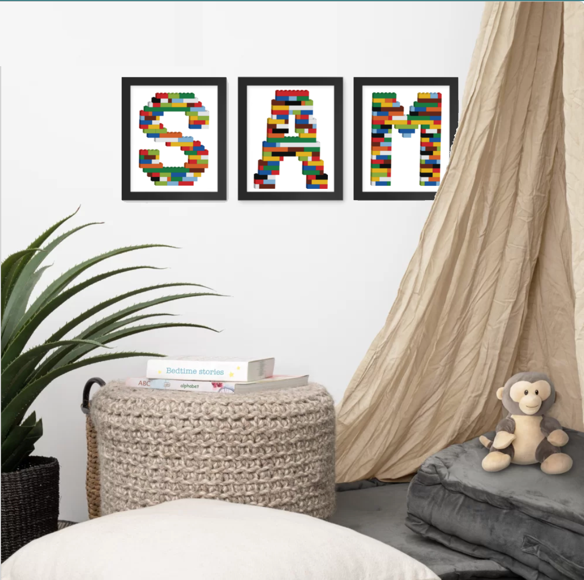 Framed Poster | Toy Brick Letters