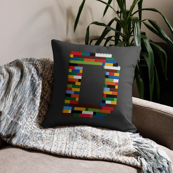 Premium Pillow (White) | Toy Brick Letters