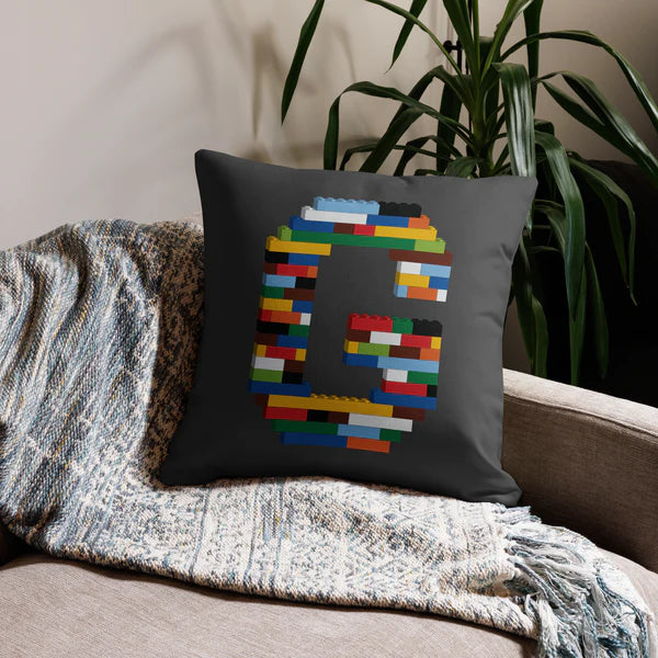 Premium Pillow (White) | Toy Brick Letters