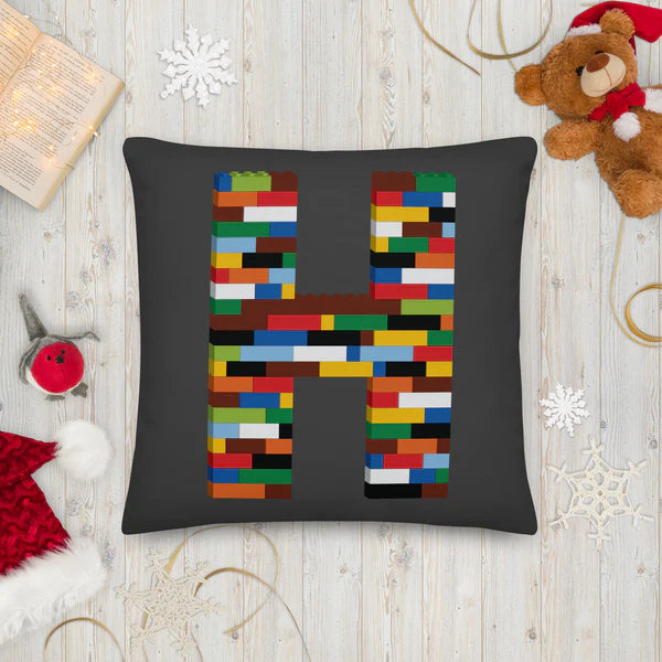 Premium Pillow (White) | Toy Brick Letters