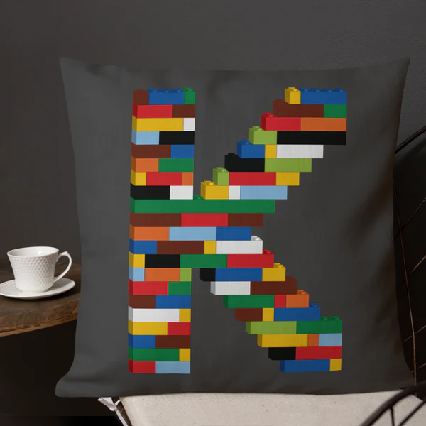 Premium Pillow (White) | Toy Brick Letters