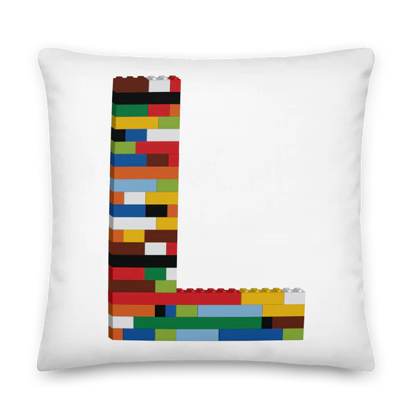 Premium Pillow (White) | Toy Brick Letters