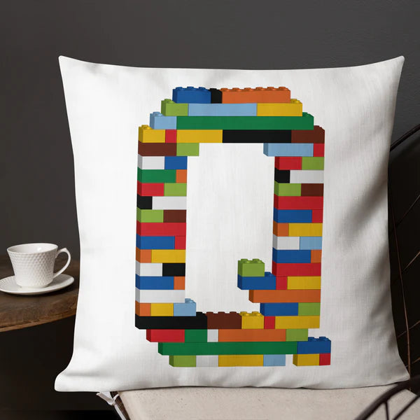 Premium Pillow (White) | Toy Brick Letters