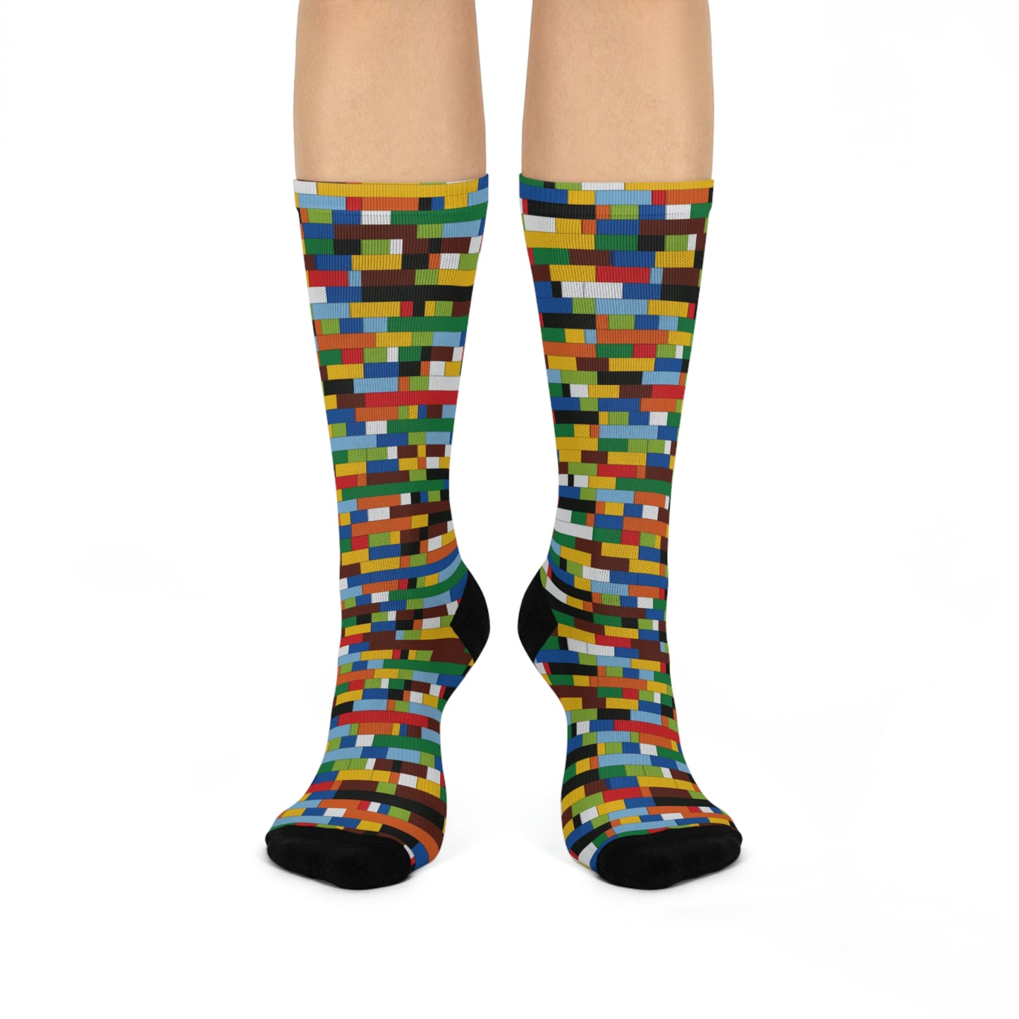 Cushioned Crew Socks | Toy Bricks