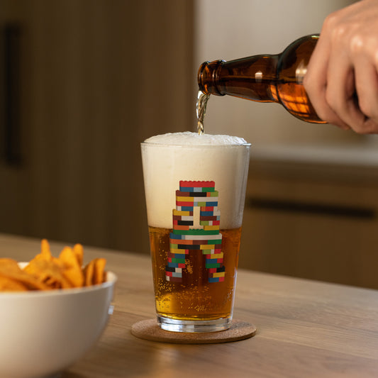 Pint Glass | Toy Brick Letter